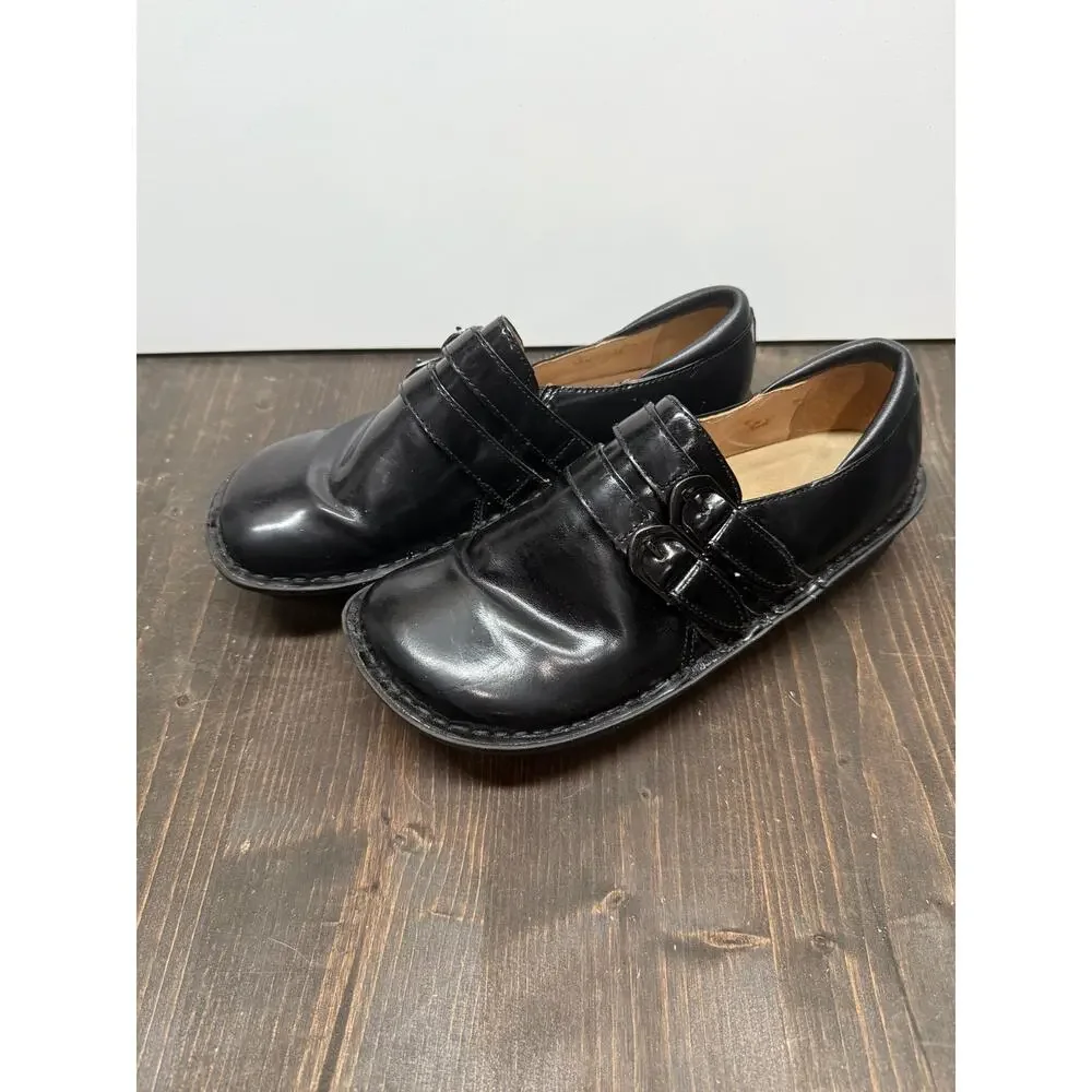 Alegria Black Mules Comfortable Leather Clogs, 38 - Picture 2 of 7